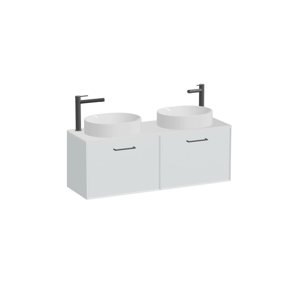 Vado Safari Smooth 1200mm Arctic White Wall Hung Vanity Unit & Gloss White Worktop